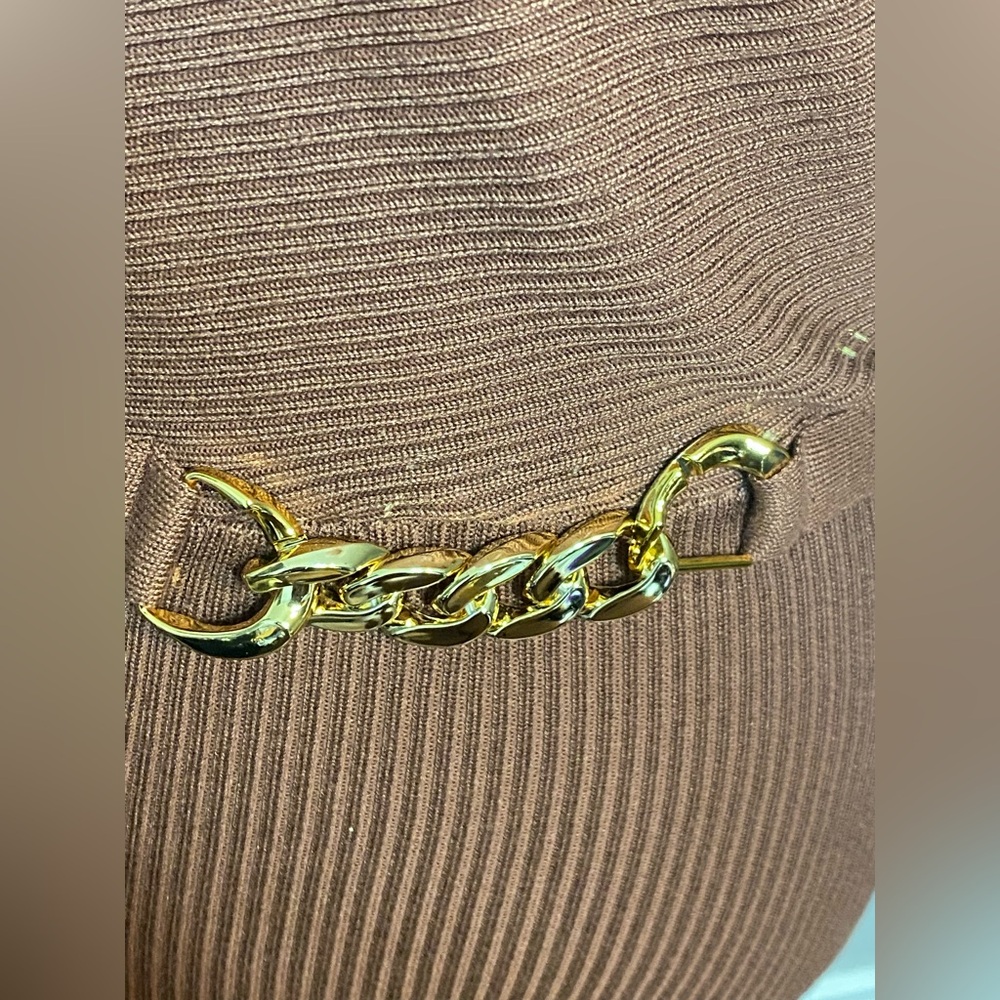 Brown Ribbed Sweater Dress - Picture 14 of 14